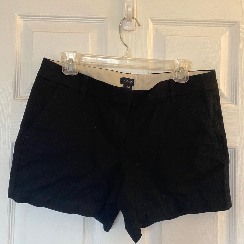 NWOT J. Crew Black Cotton Shorts- Size 8